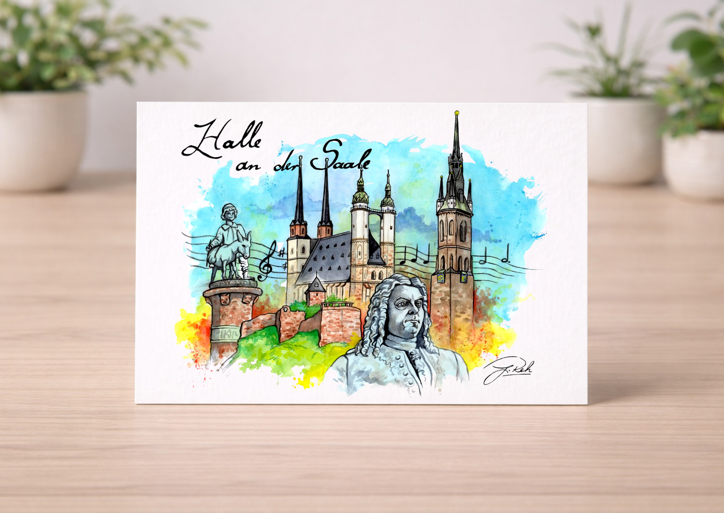 Postkarte - Collage Halle