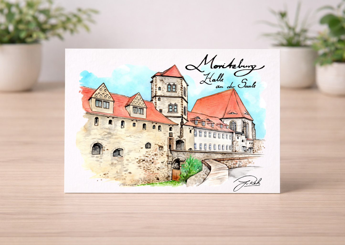 Postkarte -Moritzburg Halle