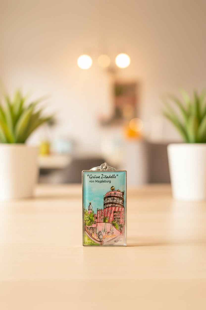 Schlüsselanhänger - Hundertwasser´s Grüne Zitadelle