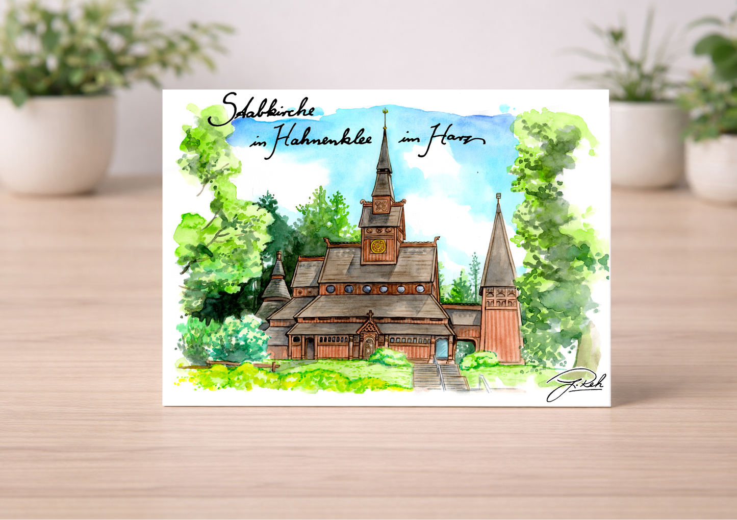 Postkarte - Stabkirche Hahnenklee - Mein Shop