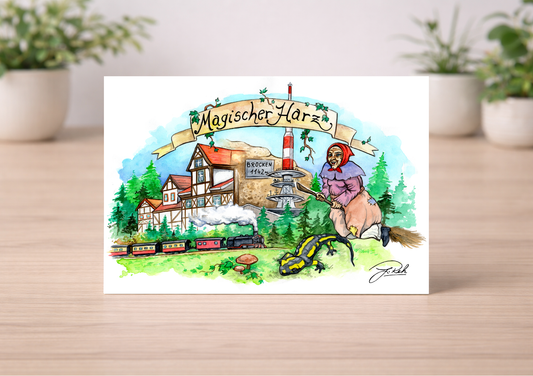 Postkarte- Magischer Harz - Mein Shop