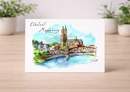 Postkarte -Elbstadt Magdeburg - Mein Shop