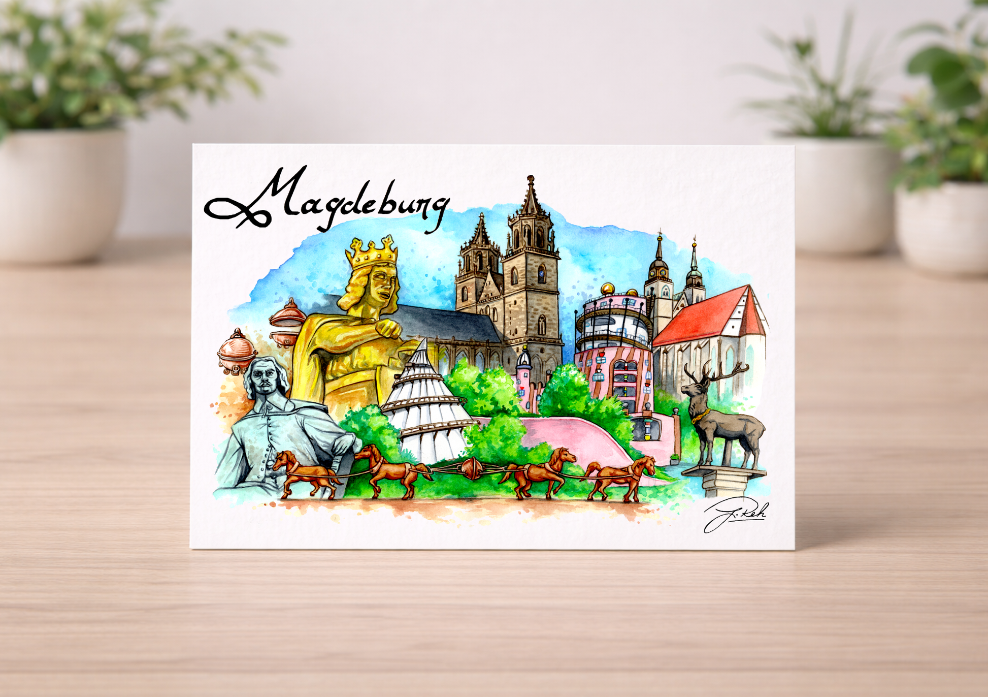 Postkarte - Collage Magdeburg - Mein Shop